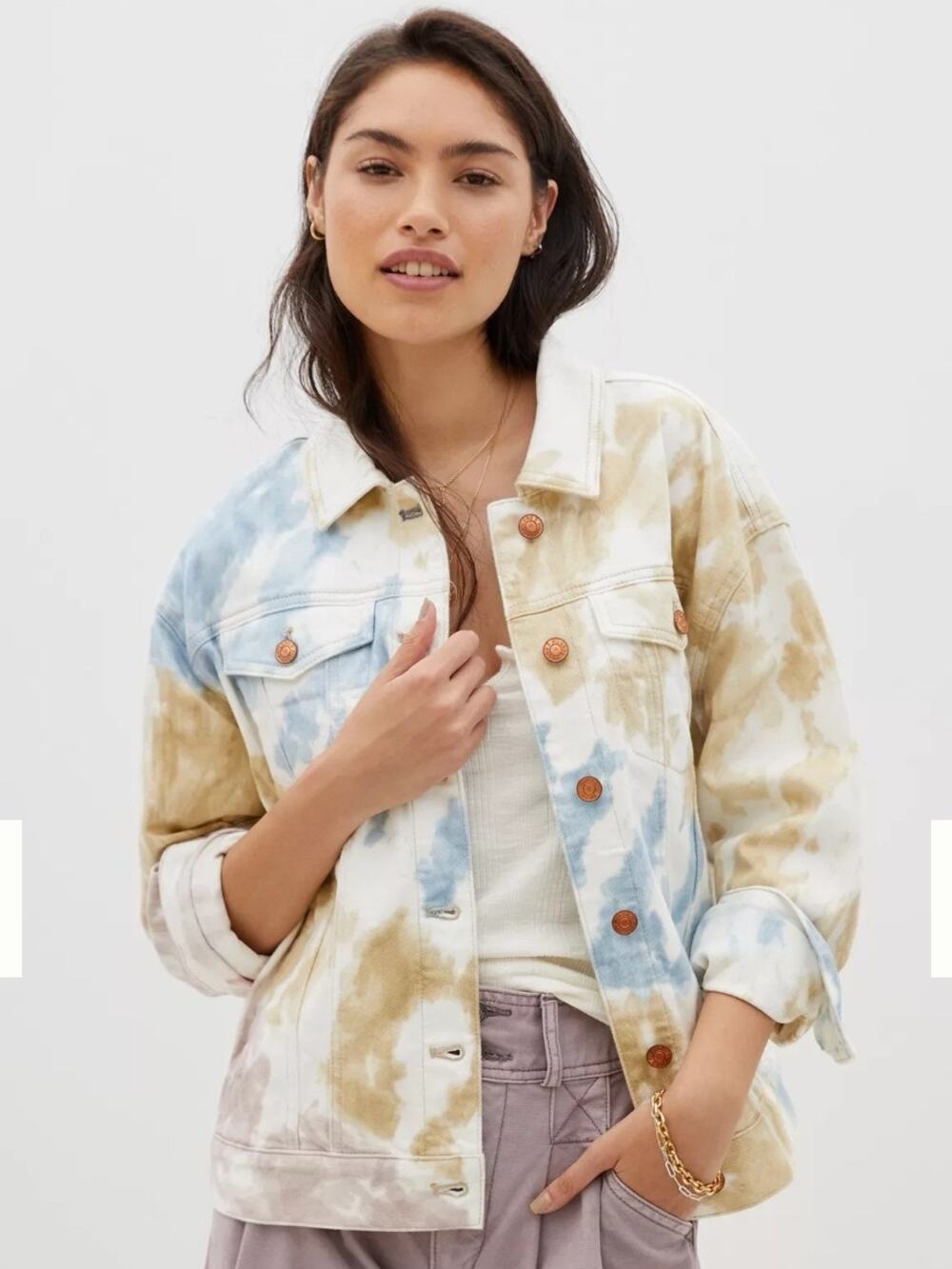 Pilcro Tie Dye Denim Jacket Anthropologie Size XS